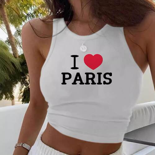 Women'S Letter Print Fit Tank Top Everyday Casual Sleeveless