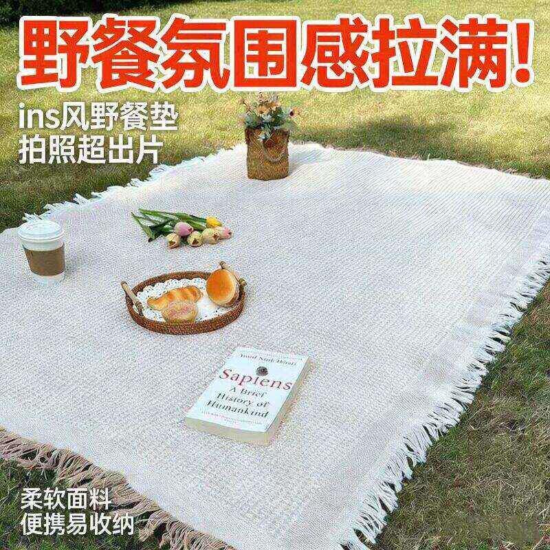 夏季新款野餐垫便携折叠地垫双面露营用品海边沙滩垫网红拍照垫子