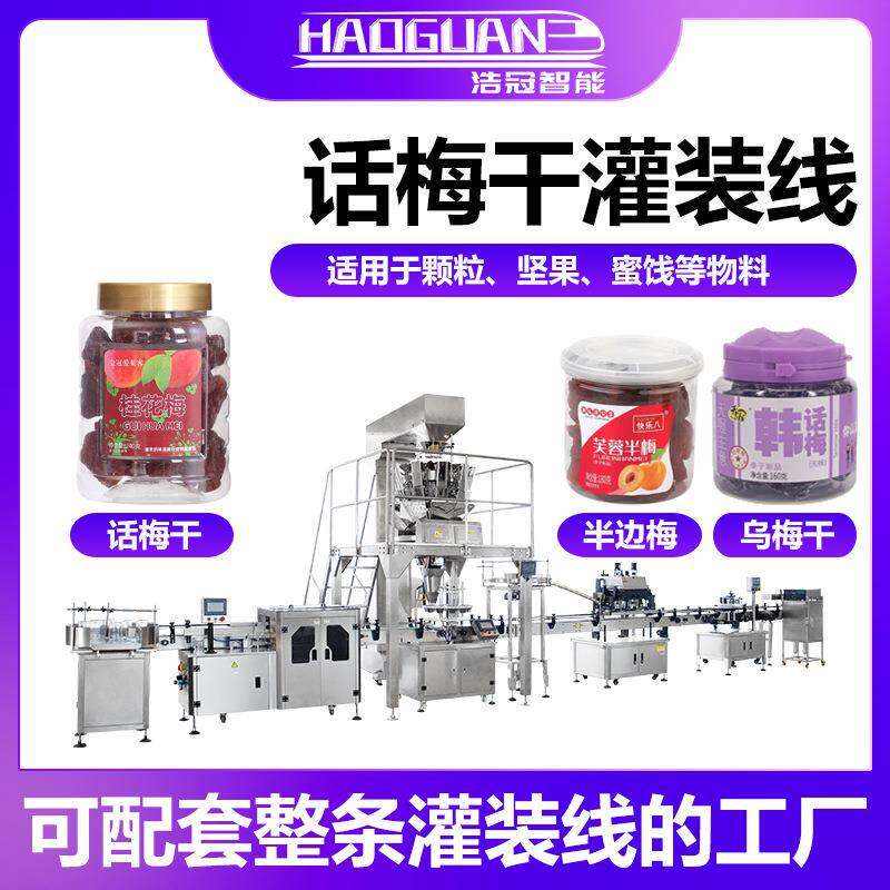 全自动果脯话梅灌装机葡萄干蜜饯称重罐装机瓶装干果瓜子包装机