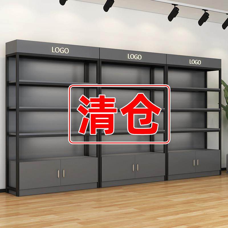 货架展示柜化妆品陈列柜超市置物架产品样品多层钢木仓储收纳柜子