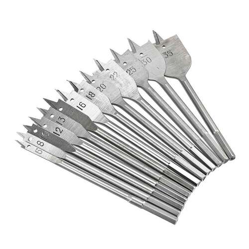 13/15件套6-35mm木工扁钻套装 六角柄延长接杆木工开孔钻头木盒