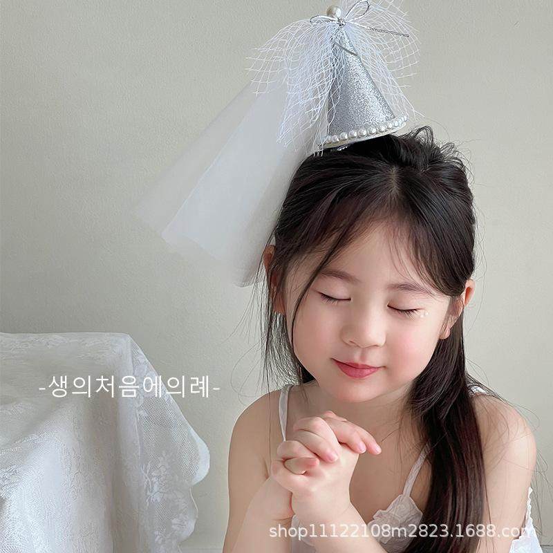 2024新款儿童花童头饰女童超仙白色公主头纱发夹女宝宝蝴蝶结发饰,模玩/动漫/周边/娃圈三坑/桌游,聚会装饰套装,淘宝优惠券,粉丝福利购,淘宝优惠卷