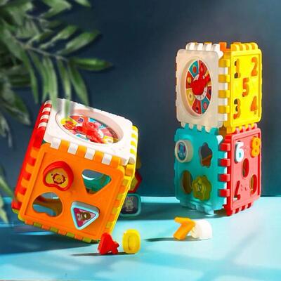 Toddler Activity Cube Box Shape Number Sorting Toys Geometri