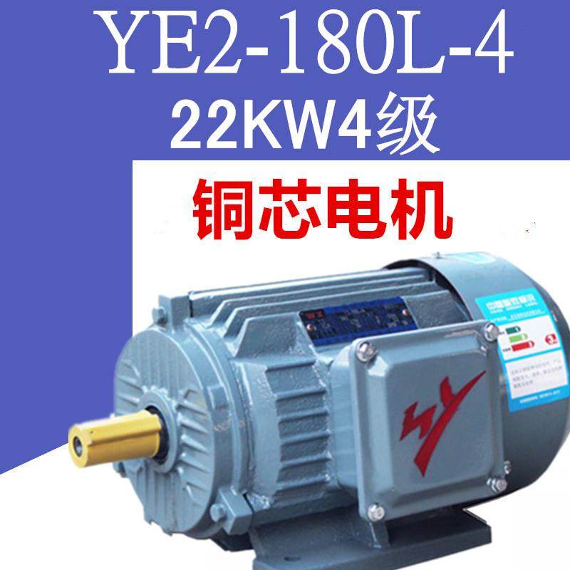 22W4级电机YE2-180L-4极三相异步电动机纯铜马达380V22千瓦四级
