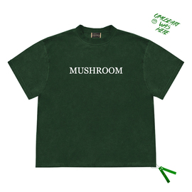 mushroombleached蘑菇漂白印花图案，英文小logo创意街头短袖上衣