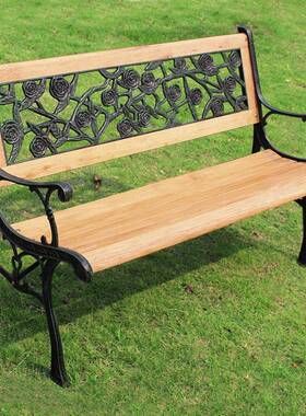 KOA公园椅户外长椅庭实木长靠椅子花墅园别阳台院休闲背铸铁长椅