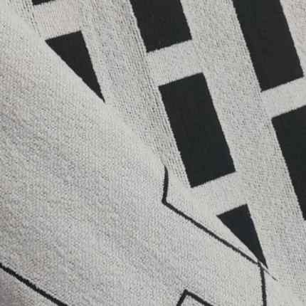 黑白几何沙家发案面料厂沙发布雪尼尔黑H0011具白图沙发布样板房