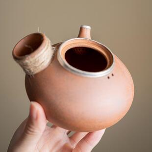 围炉煮茶纯手工粗陶茶壶复古老岩泥煮茶器家用陶瓷功夫茶具煮茶壶
