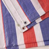 彩条布三色篷布聚乙烯双面覆膜防雨遮阳包边打孔篷盖布装 修雨布