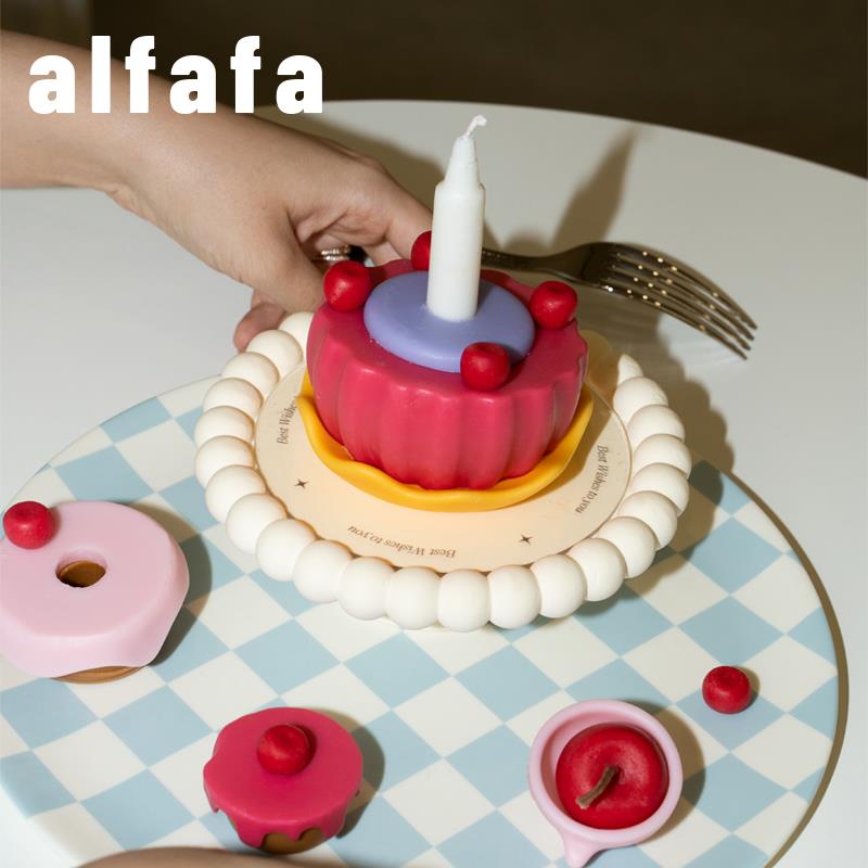 alfafa许愿蛋糕香氛香薰礼盒粉色原创高级感家居香薰蜡烛生日礼物
