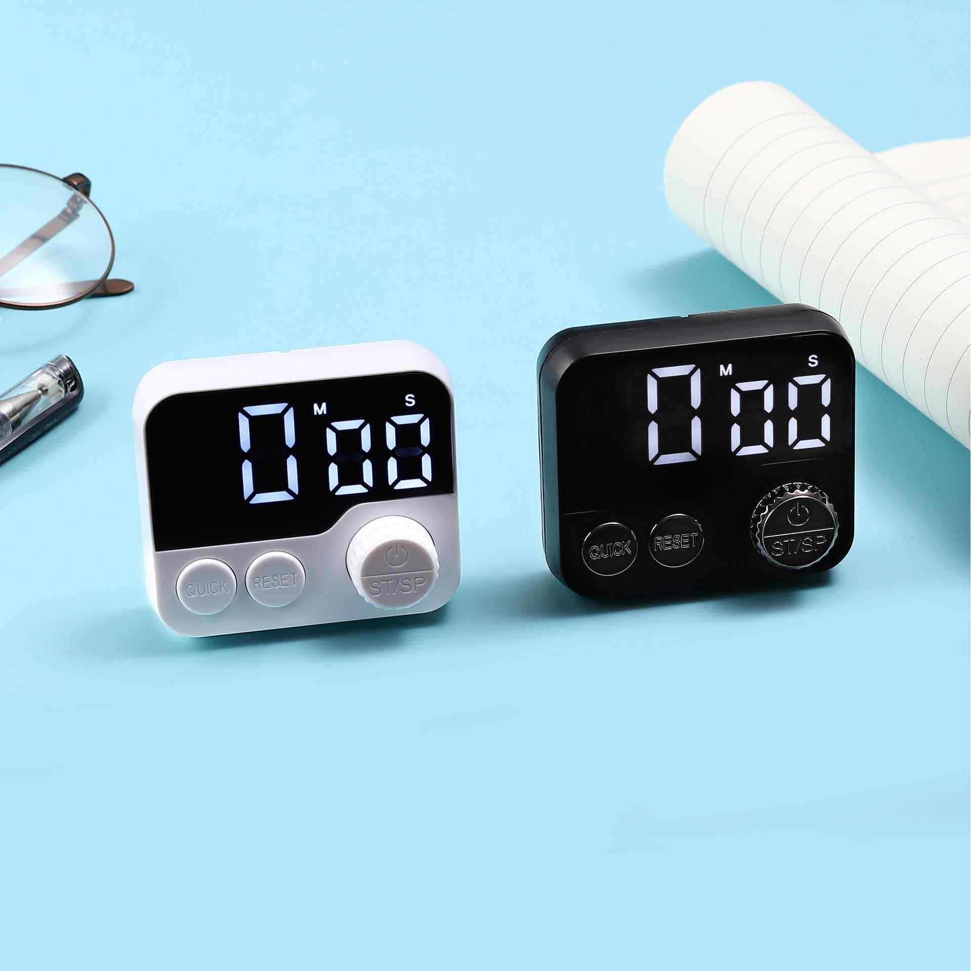 多功能旋转计时器按钮磁吸站立厨房提醒器学生定时器电子倒计时烘