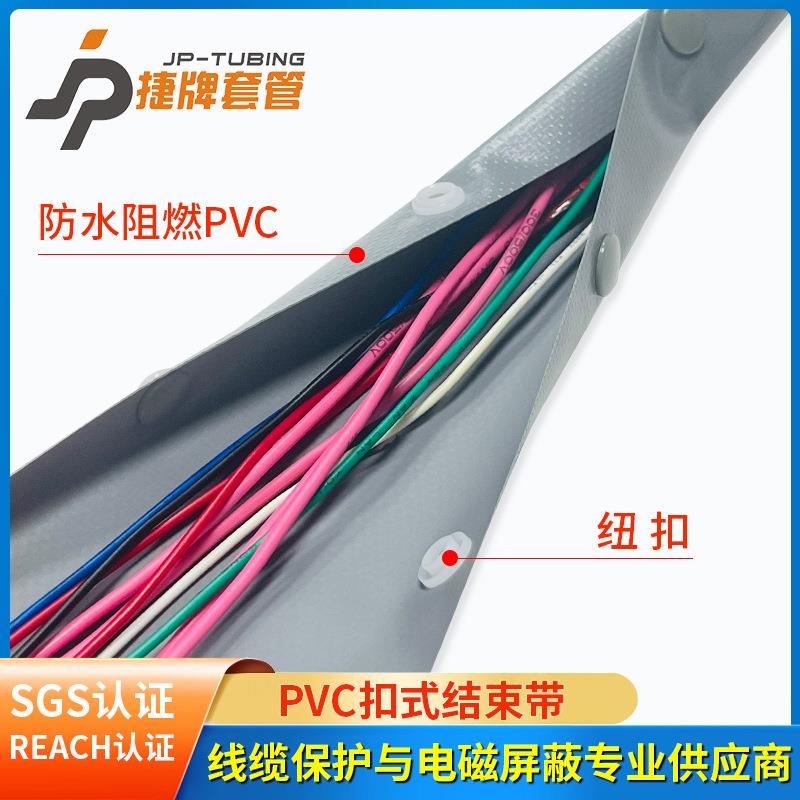 建湖通力供环保阻燃绝缘P带C型扣包式EXM结束PVC按扣套管线号布
