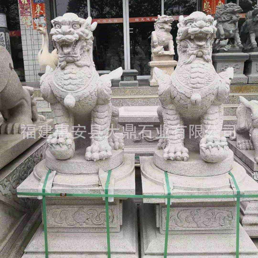 厂家石雕貔貅一对镇宅独角兽福建石雕瑞兽雕刻