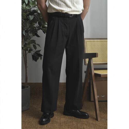 Men Button Pocket Straight Leg Pants Regular Casual Non