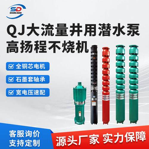 QJ不锈钢深井泵电动井用潜水泵立式深水泵深井泵水泵扬程