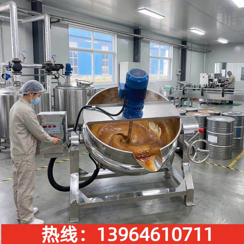 全自动搅拌熬料锅商用火锅料炒料机凉粉蛙鱼米豆腐辣椒酱熬酱机器