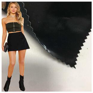 皮革 服装 柔软羊纹pu皮革服装 面料弹力绒感鲨鱼皮皮衣夹克皮裙皮裤