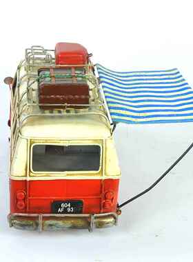 模复古大众旅游巴士车型铁艺怀旧客装3335汽车酒吧厅橱窗柜创意饰