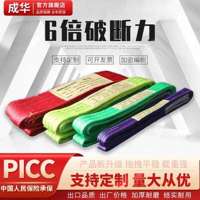 成华巨力彩色吊装带扁平涤纶起重吊带国标工业双扣行吊车吊绳3吨2