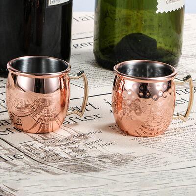 60ml Mini Hammered Moscow Mule Mug Espresso Copper Mugs Shot