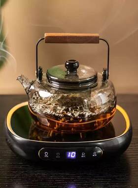 小坐Z9电陶炉煮茶器玻璃蒸煮提梁壶铁壶银壶观炉茶炉