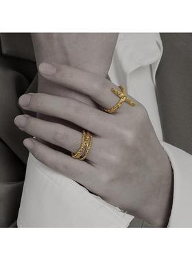 JFT保色真空电镀金色个性指环