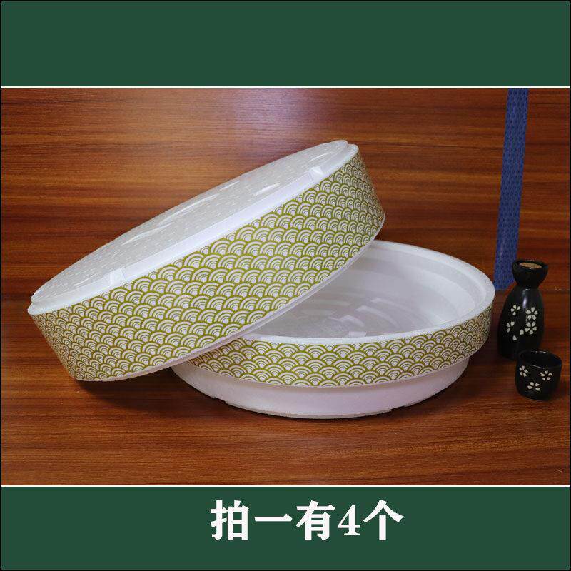 大圆形保鲜泡沫盒鲑鱼刺身造型专用水果蔬菜急冻外送打包保温箱