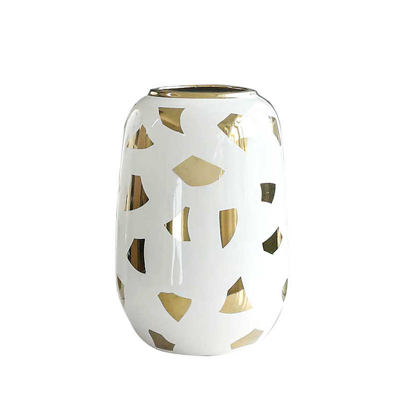 样板间奢批发花瓶景德镇感高级电镀摆件轻远酒店现代视金创意陶瓷