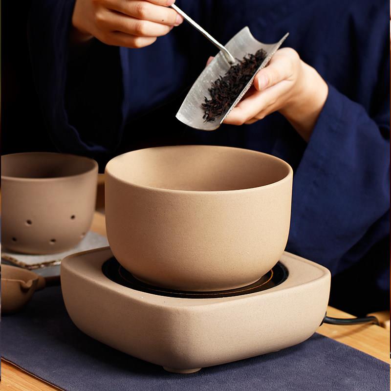 古法陶瓷煮茶器煮茶锅大号家用电陶炉茶炉煮茶壶普洱茶碗套装茶具