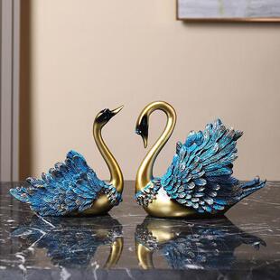 酒柜摆件客厅2026新款大号欧式现代情侣天鹅客厅收纳高级天鹅酒柜