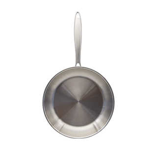 云浮新兴1810不锈钢煎锅无涂层圆底加厚平底锅轻油烟煎蛋锅外贸