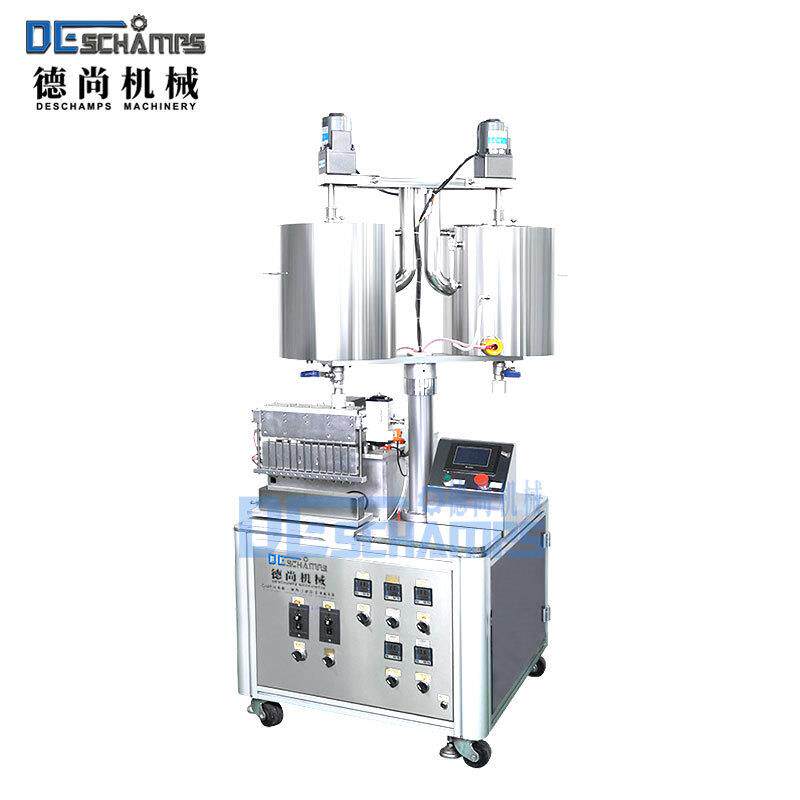 半自动十二孔口红充填机化妆品加热搅拌恒温灌装机唇膏定量分装机