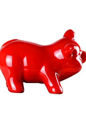 正品陶瓷黑创品动物家居饰品客厅饰品卧室饰新型中国猪风工艺品饰