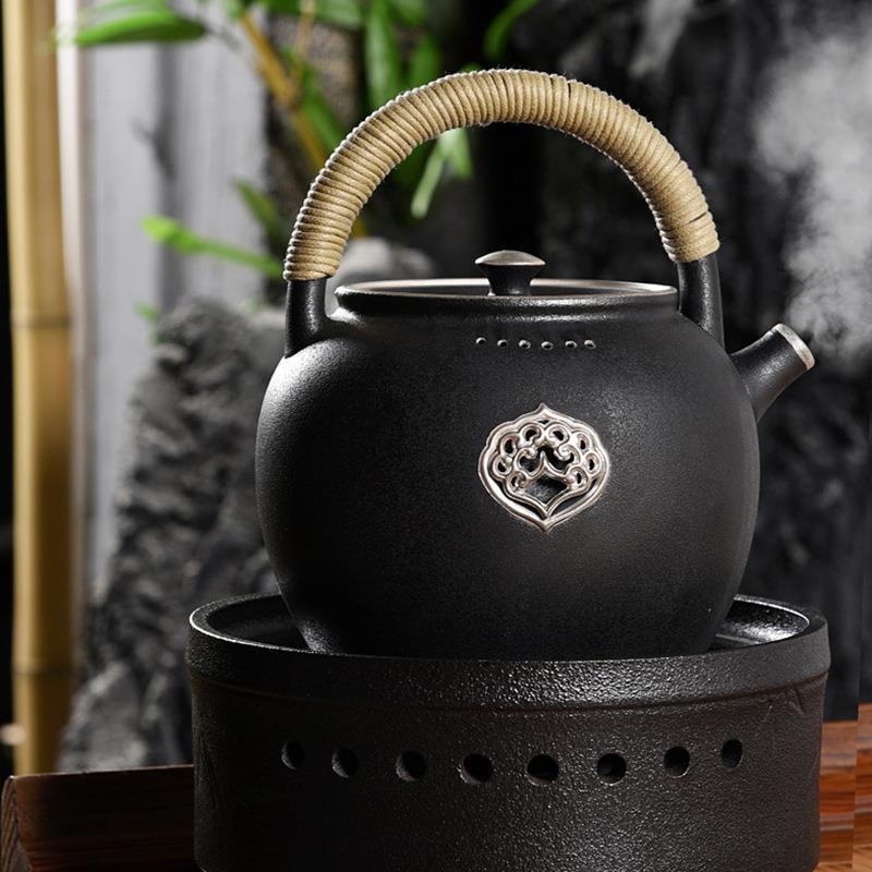 陶瓷煮茶器提梁壶 电磁炉电陶炉两用煮茶壶办公家用养生壶温茶器