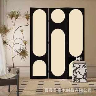 木艺E1级屏风隔断客厅卧室办公室遮挡直播间背景装 欧式 饰