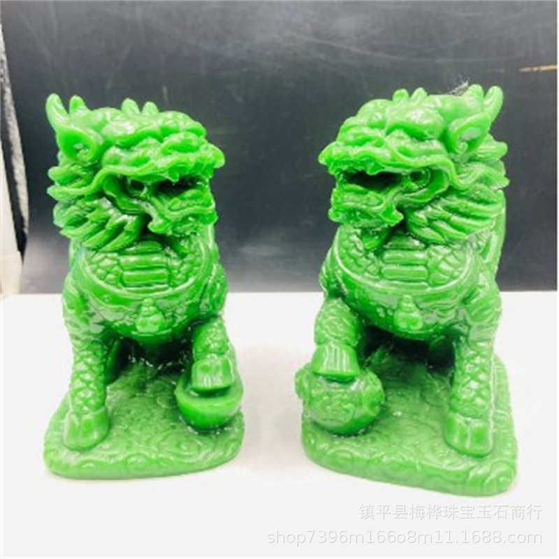 批发玉石工艺品夜光麒麟招财麒麟办公室家居摆件送礼礼品直播