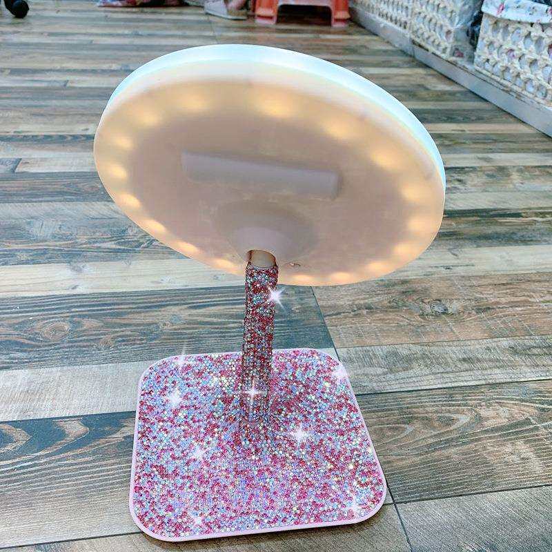 led化妆镜带灯学生小镜子台式网红女补光宿舍桌面便携补光梳妆镜