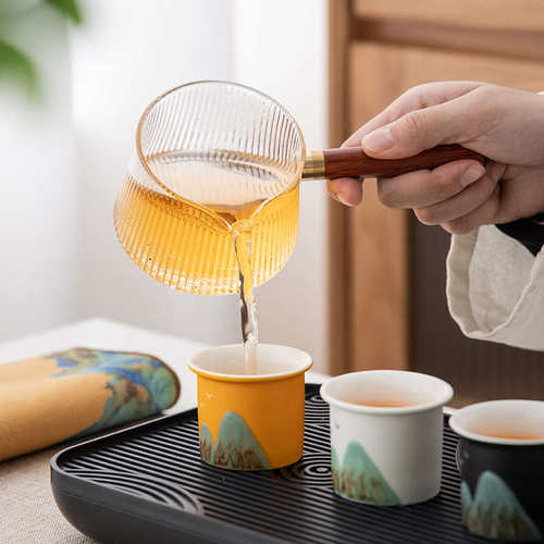 便携式泡茶茶具侧套装千里杯商务礼品陶瓷户外客壶江山旅行壶把快