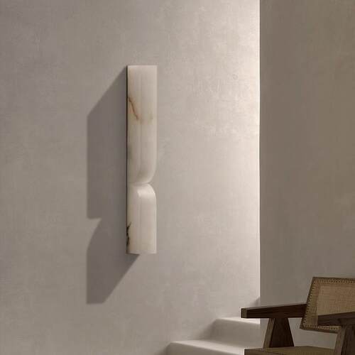北欧极简风意天然云石壁灯现代轻奢客厅卧室床墙头道灯具背景过壁