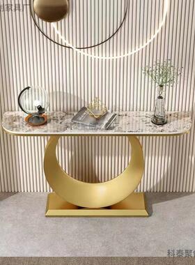 意式岩板户玄关桌端代景台入柜现60722简约轻奢客靠墙窄桌厅条案