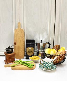 样板房软装厨房样板间摆件咖啡壶菜谱组合面包蔬菜北欧式装饰品