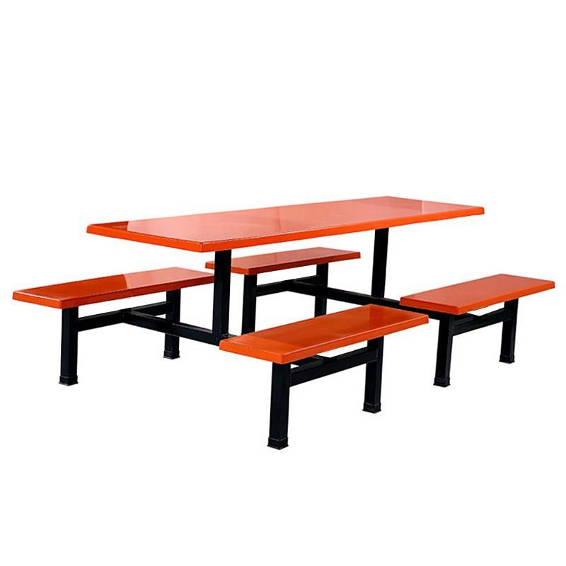 学校工员食堂餐桌椅店连体小吃餐桌户外八CUM人位连体椅快餐桌椅