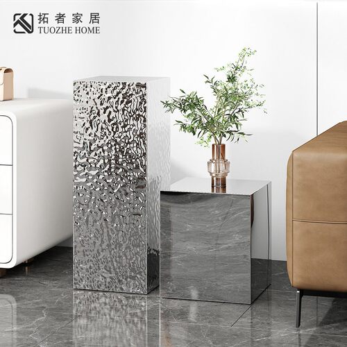 现代简约水波纹金属不锈钢展示台工艺礼品摆饰高低摆台陈列装饰基
