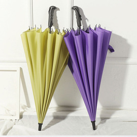 16骨素色彩虹伞长柄直杆伞，防风伞晴雨伞商务伞定制logo广告伞