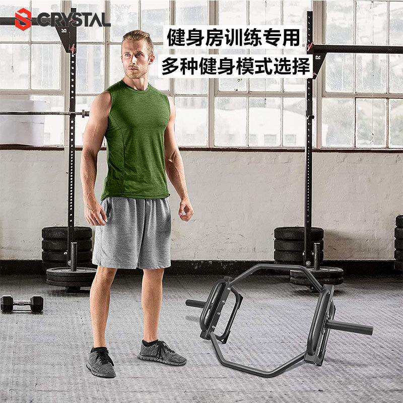水晶CRYSTAL硬拉深蹲架家用大环形六角杠铃杆耸肩负重健身房器材
