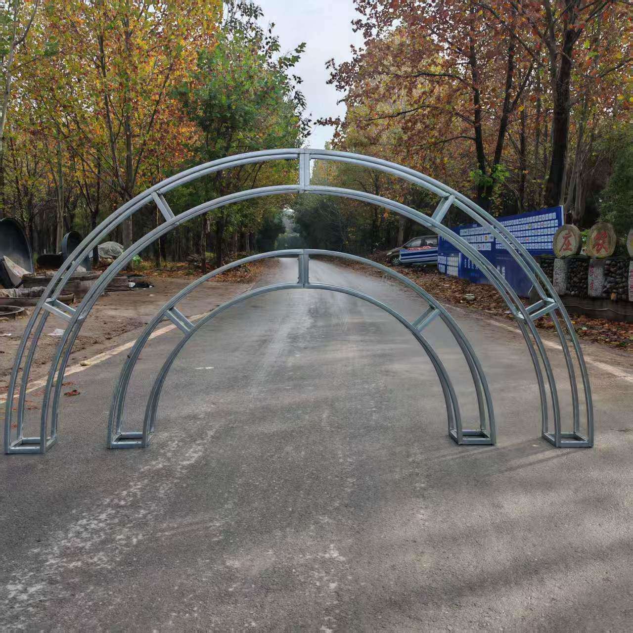 婚庆道具铁艺半圆拱门圆弧形桁架拱门半圆鲜花拱门25方管桁架异型