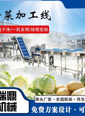 果蔬净菜加工流水线预制菜清洗甩干机椰菜花泡菜中央厨房设备