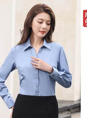 棉衬衫定制工长装职业男女短袖工作服公免熨烫衬衫服刺绣司lo