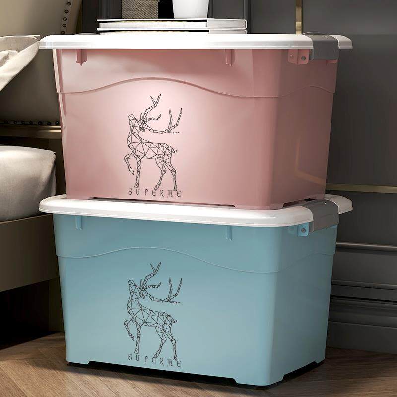 收纳箱家用特大号衣服玩具整理箱带盖子滑轮学生宿舍零食书籍收纳