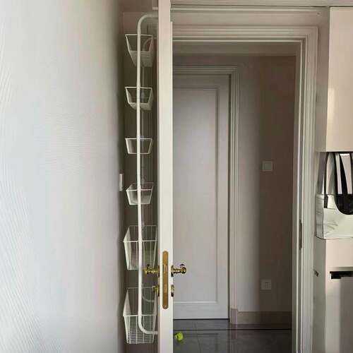 日系挂在门后的置物架15cm免打孔多层超薄浴室卧室门后收纳挂篮架